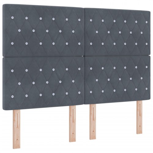 Box Spring Seng med Madras & Bænk Mørkegrå 160x200 cm Fløjl