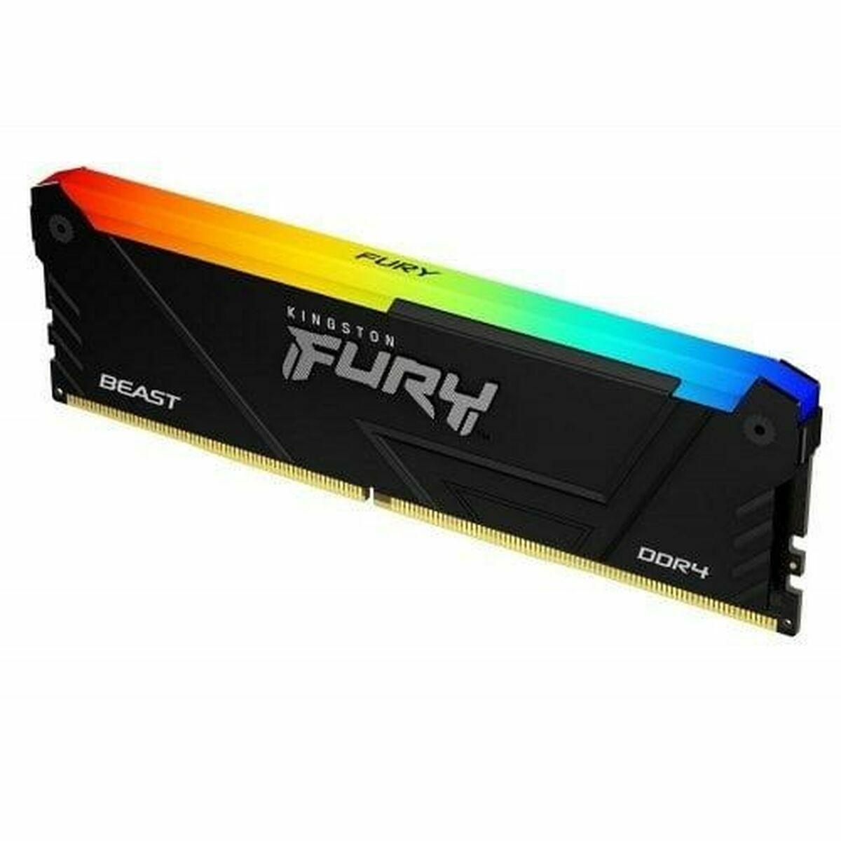 Kingston FURY Beast RGB DDR4-3600 - 8GB - CL17 - Single Channel (1 pcs) - Intel XMP - Sort med RGB
