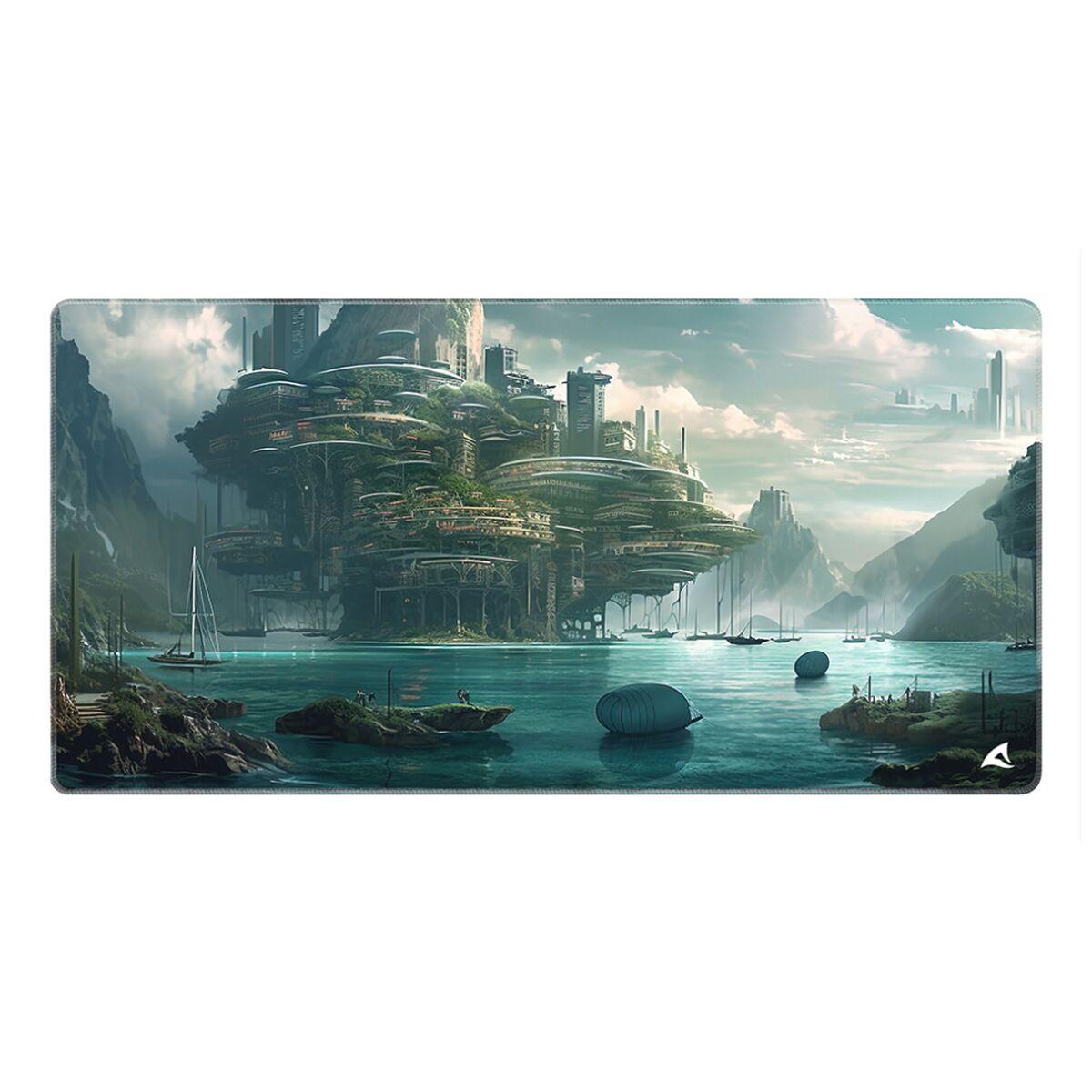 Sharkoon musemåtte - stor gaming mousepad med futuristisk motiv
