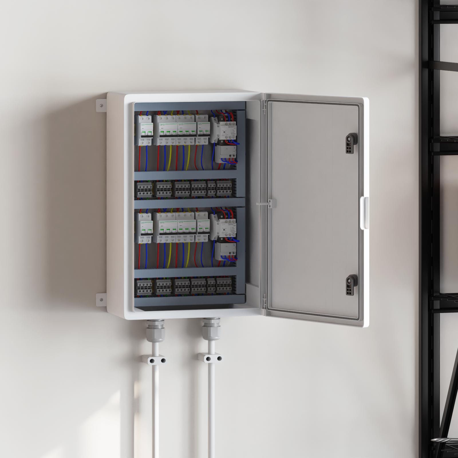 Kontrolskab IP65 Vandtæt Grå 40x20x60 cm ABS Plastik