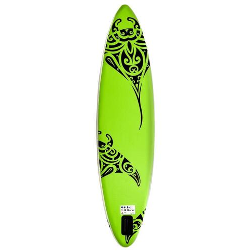 Oppusteligt paddleboardsæt 305x76x15 cm grøn