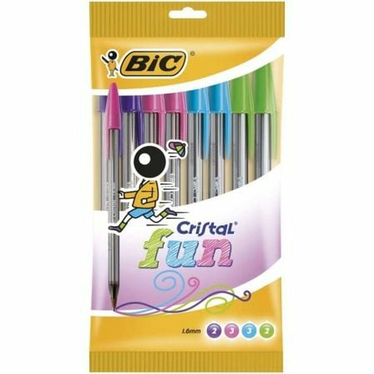 Bic Cristal Fun kuglepenne - multifarvet sæt, 10 stk.