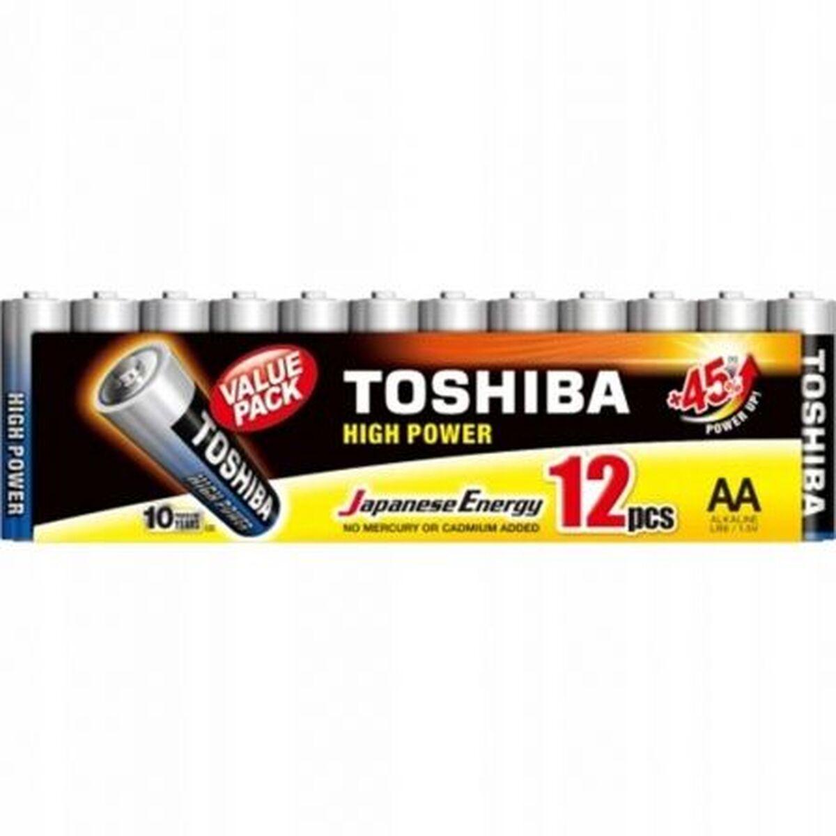Toshiba High Power AA LR6 alkaline batterier - 12 stk., 1,5 V