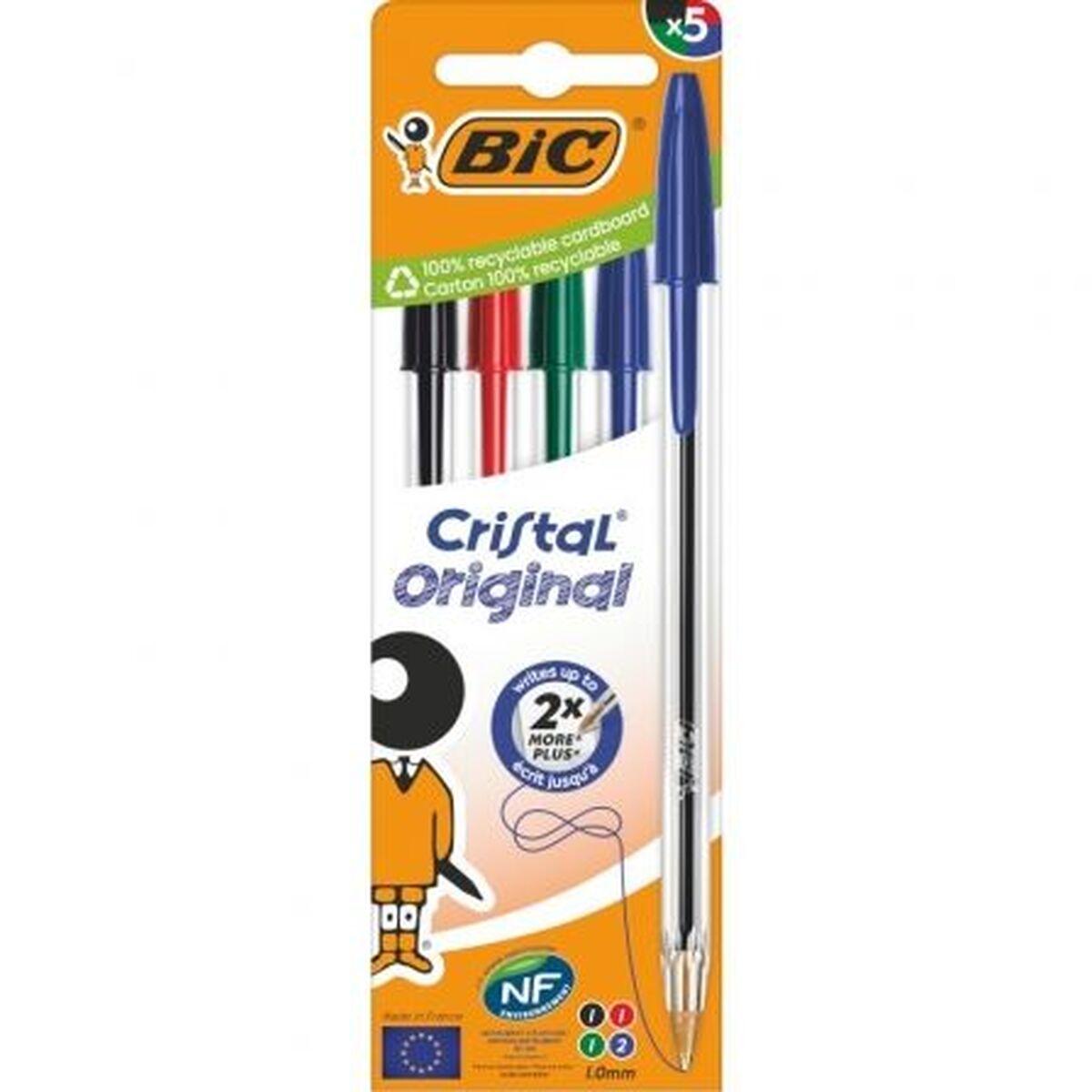 Kuglepenne Bic Cristal Original - Multifarver, 5 stk.