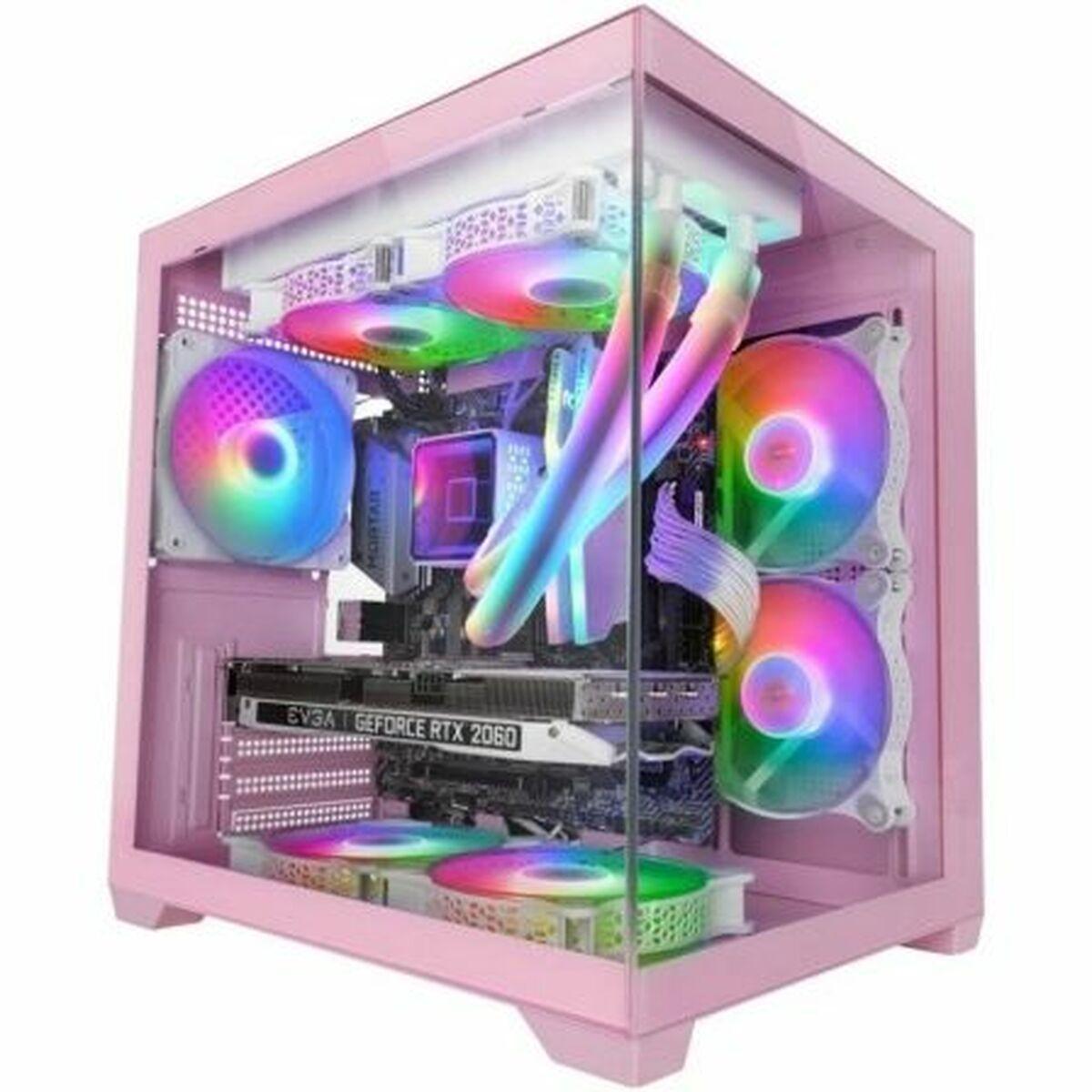 Mars Gaming MCVIEW2P mini-tower kabinet - Micro ATX/ITX, pink
