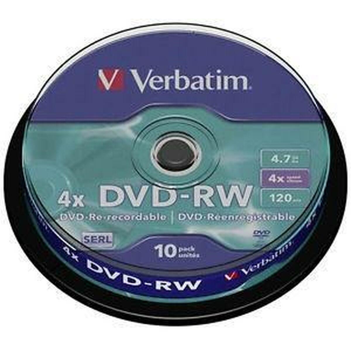 Verbatim DVD-RW 4x - 10 stk. 4,7 GB (sort)