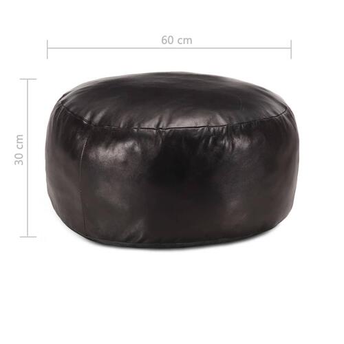 Puf 60 x 30 cm ægte gedeskind sort