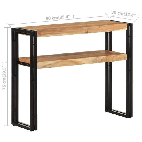 Konsolbord 90x30x75 cm massivt akacietræ