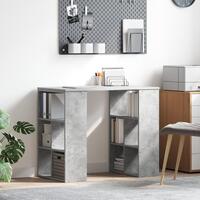 Hjørneskrivebord Beton grå Spånplade Medium Opbevaring