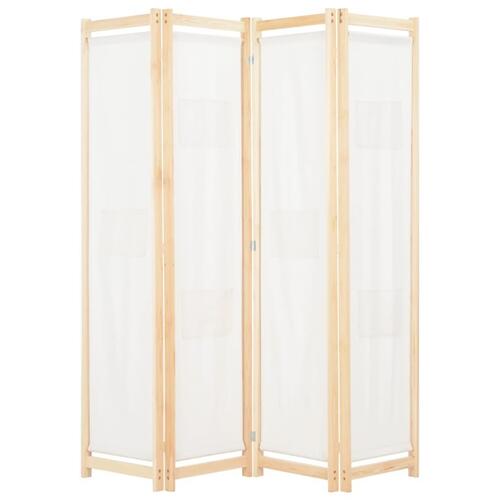 4-panels rumdeler 160 x 170 x 4 cm stof cremefarvet