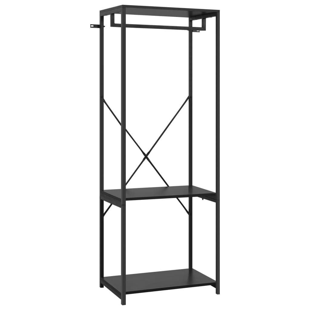 Tøjstativ 60x40x167 cm metal og spånplader sort