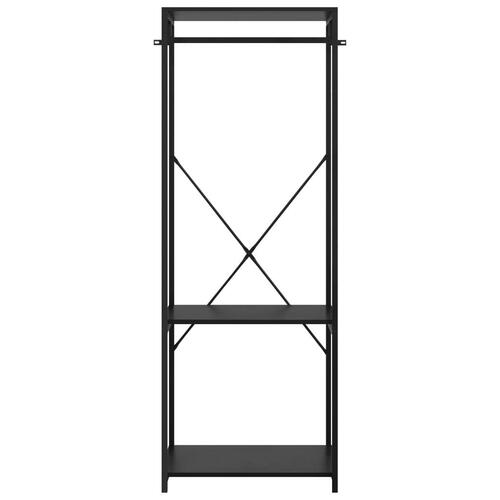 Tøjstativ 60x40x167 cm metal og spånplader sort
