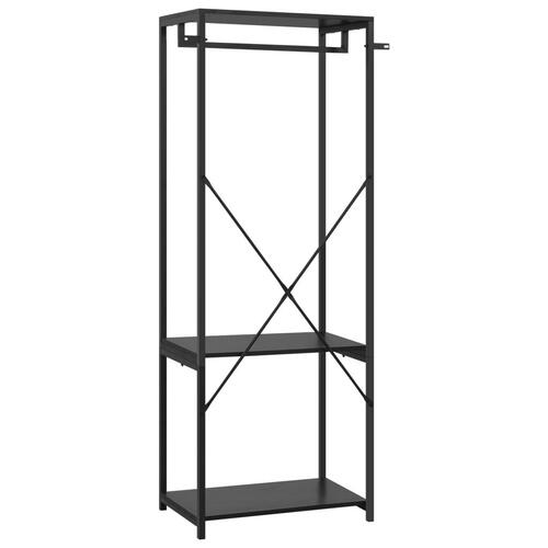 Tøjstativ 60x40x167 cm metal og spånplader sort