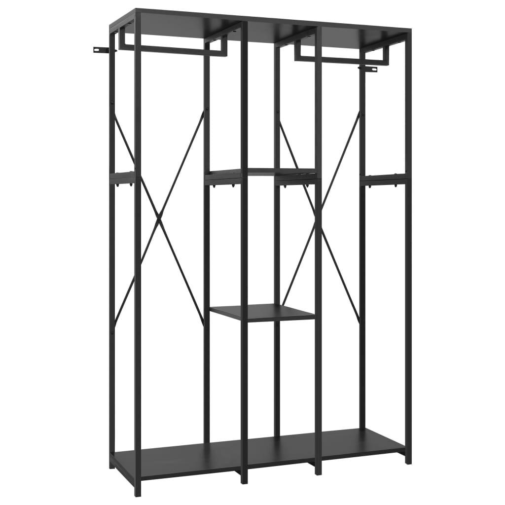Tøjstativ 110x40x167 cm metal og spånplader sort