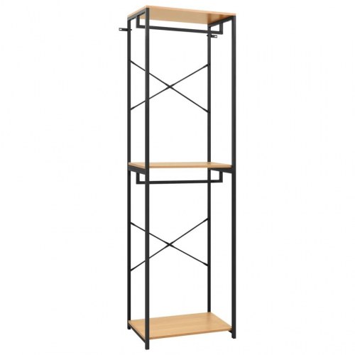 Tøjstativ 60x40x213 cm metal og spånplader sort og eg