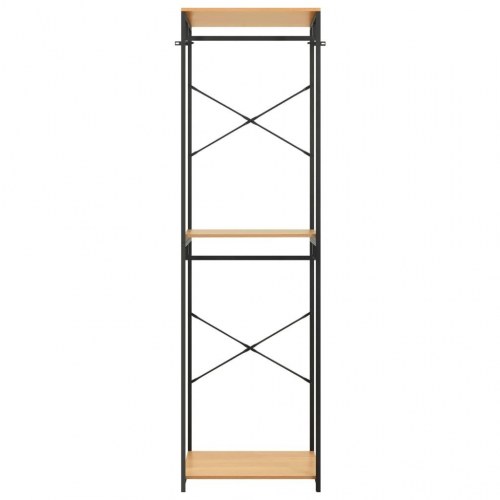 Tøjstativ 60x40x213 cm metal og spånplader sort og eg