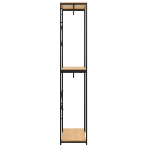 Tøjstativ 60x40x213 cm metal og spånplader sort og eg