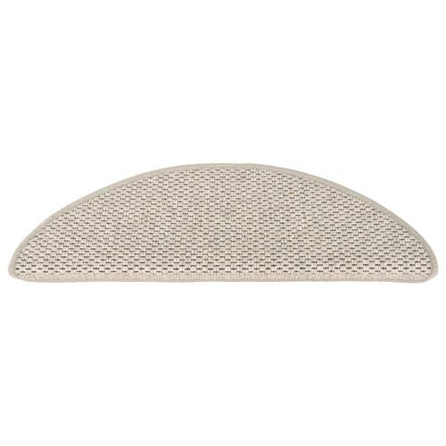 Selvklæbende trappemåtter 15 stk. 56x17x3 cm sisal-look gråbrun