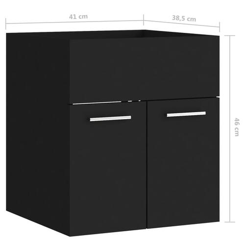 Skab til håndvask 41x38,5x46 cm konstrueret træ sort