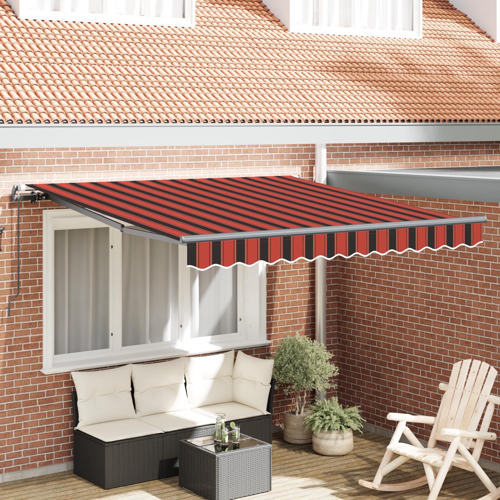 Utrækkelig Markise orange og brun 300 x 250 cm Stof billede