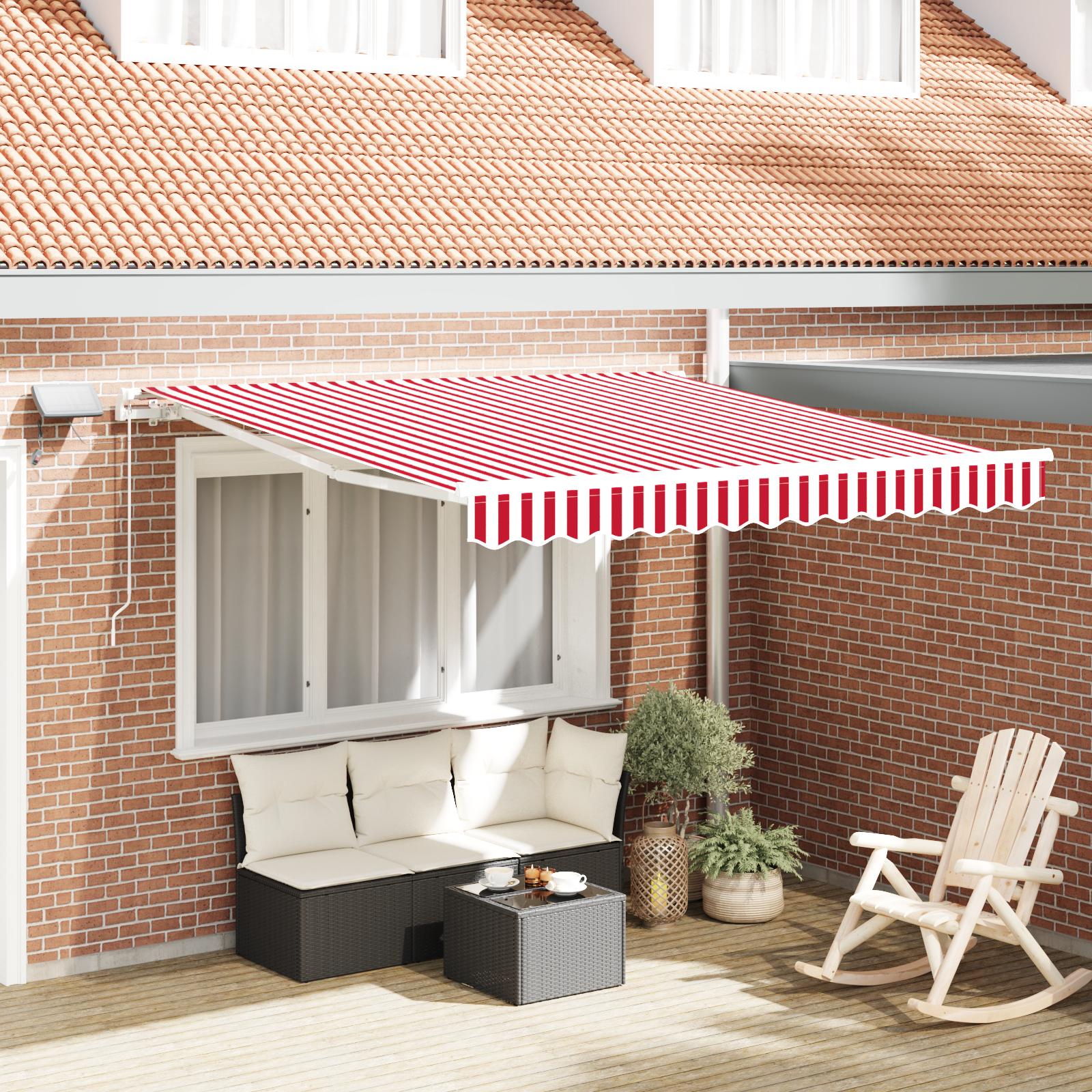 Utrækkelig Markise with 350 x 250 cm Rød og hvid billede