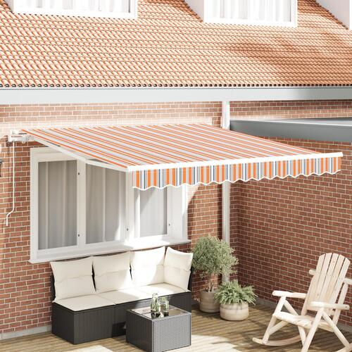 Automatisk Utrækkelig Markise Multifarvet Stribe 350x250 cm