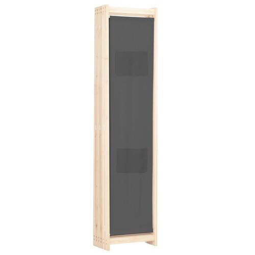 6-panelers rumdeler 240 x 170 x 4 cm stof grå