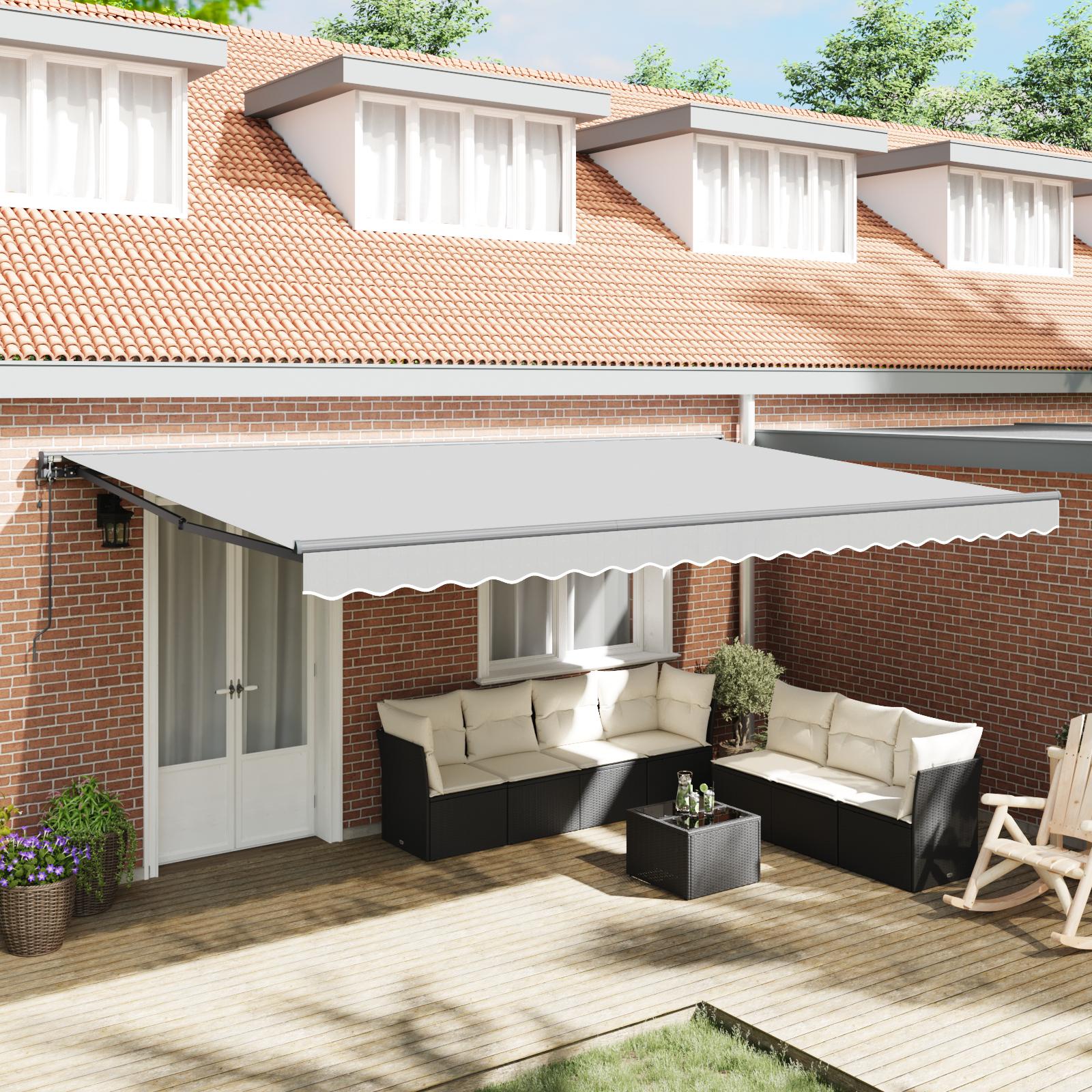 Elektrisk Semi-Cassette Markise Rammerektangulær Metal