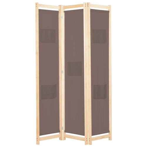 3-panels rumdeler 120 x 170 x 4 cm stof brun