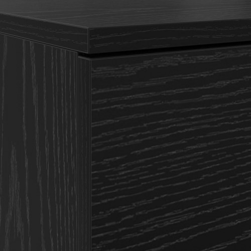 Skoskab Sort egetræ 100,5x28x100 cm Konstrueret træ