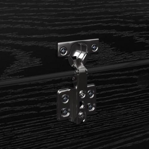 Skoskab Sort egetræ 100,5x28x100 cm Konstrueret træ