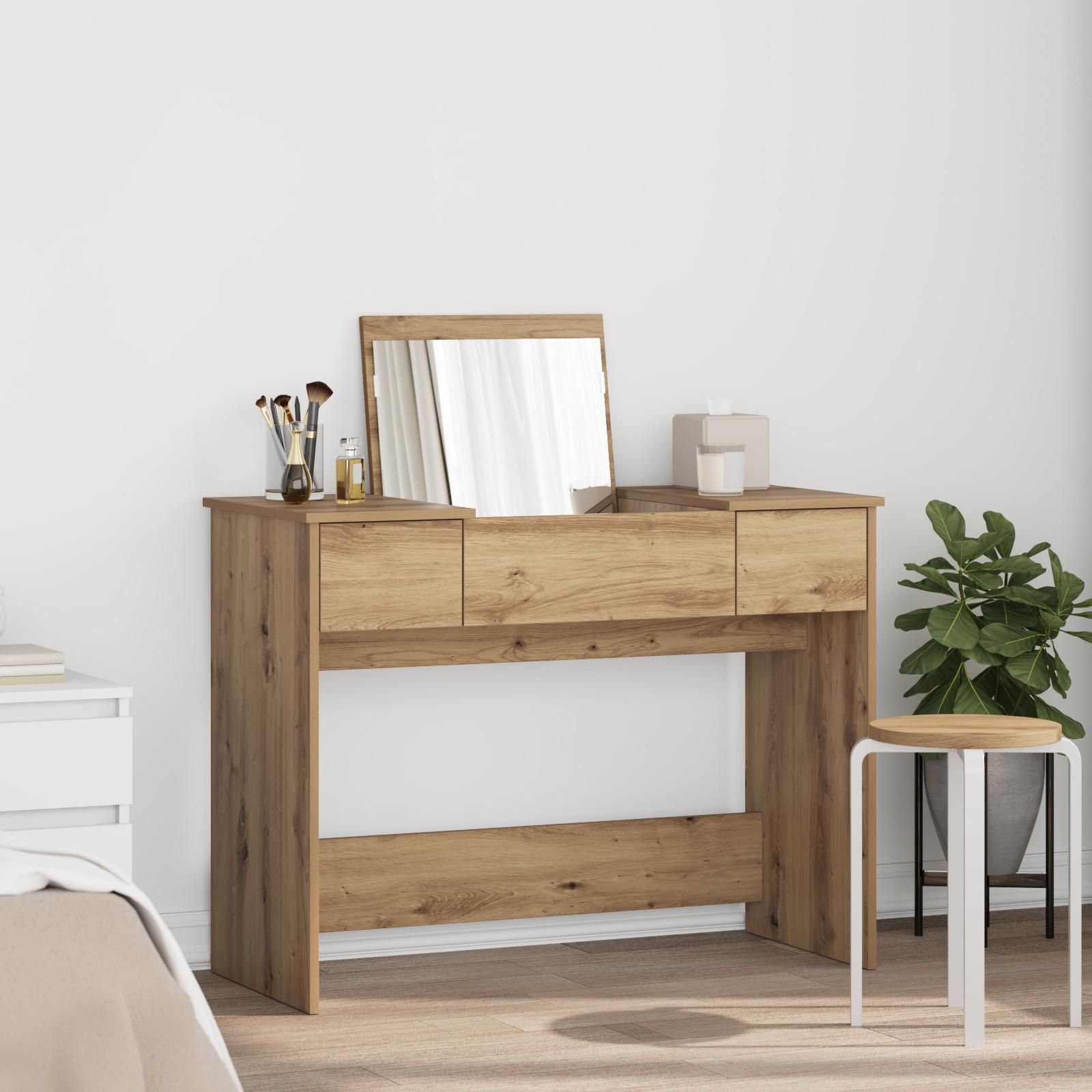 Dressing Table with Mirror Artisan Oak 100x45x76 cm