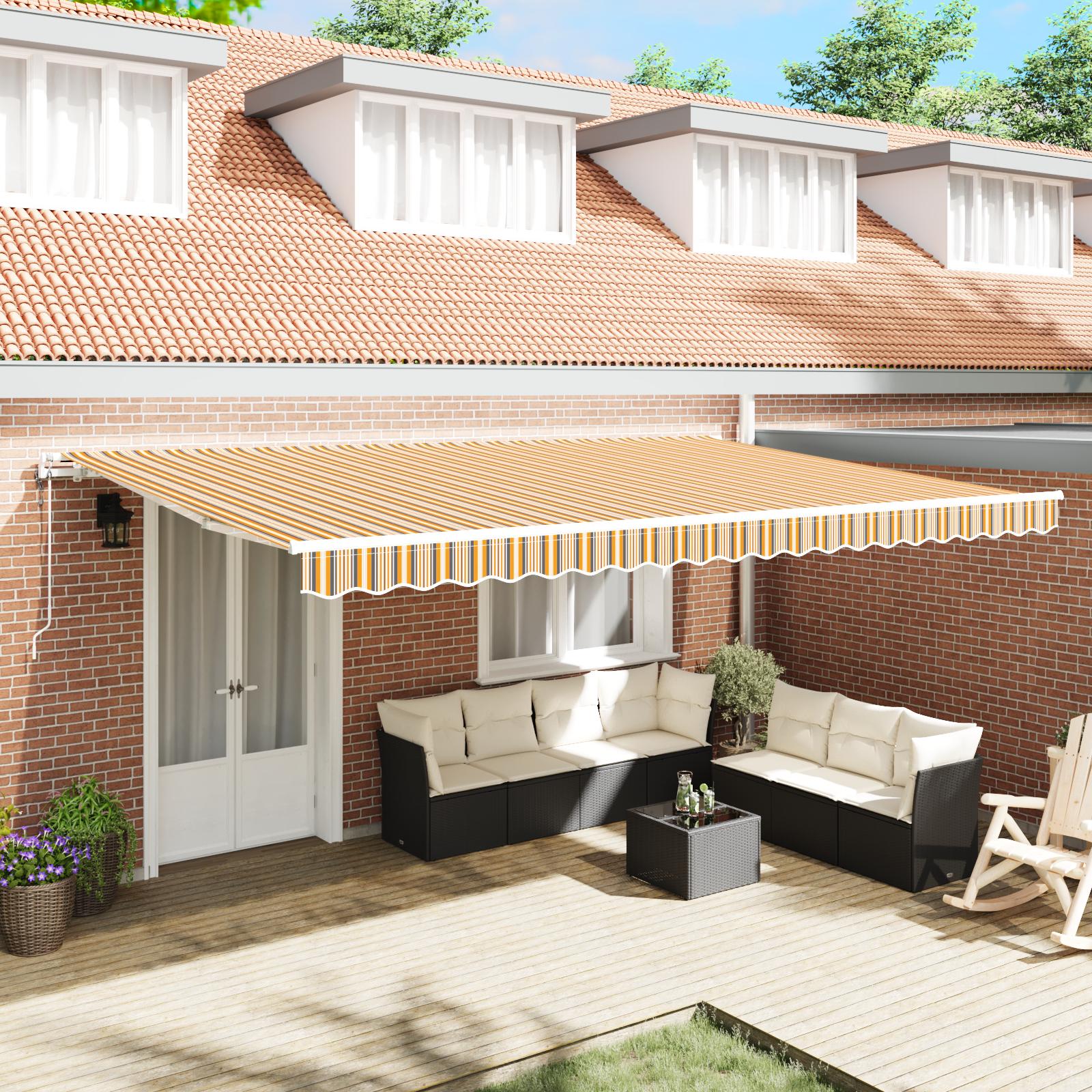 Automatisk Udtækkelig Markise Multifarvet Stribe 500x350 cm