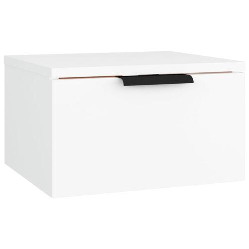 Væghængt sengebord 34x30x20 cm hvid (OUTLET A)