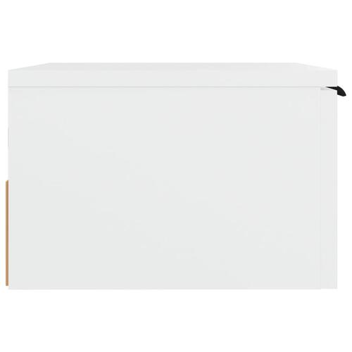 Væghængt sengebord 34x30x20 cm hvid (OUTLET C)