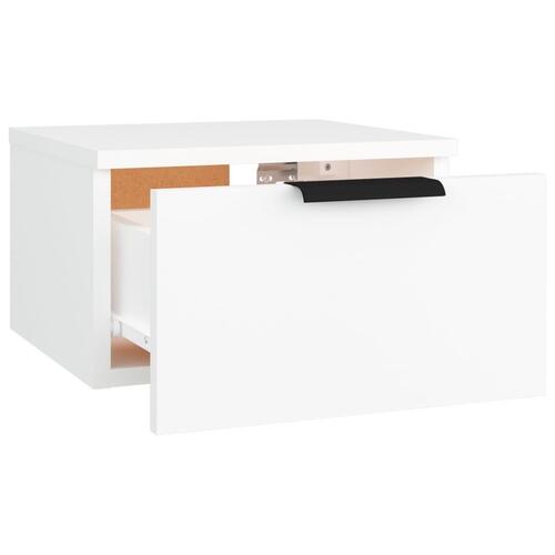 Væghængt sengebord 34x30x20 cm hvid (OUTLET C)