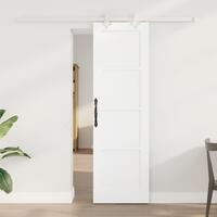 Glidende dør med hardware sæt Hvid 61x198,5 cm Solid Træ Fyr, indvendig dør 'ORKDAL'Hvid 61x198,5x4 cm Solid Træ Fyr