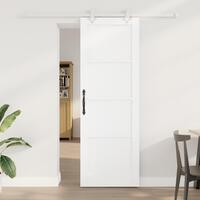 Glidende Dør med Hardware Sæt Hvid 73.5x211 cm Solid Træ Fyrretræ, Indvendig Dør 'ORKDAL'Hvid 73.5x211x4 cm Solid Træ Fyrretræ