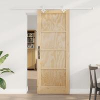 Glidende Dør med Hardware Sæt 78x202 cm Massivt Fyrretræ, Indvendig Dør 'ORKDAL'78x202x4 cm Massivt Fyrretræ