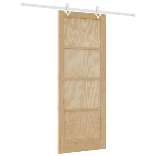 Glidende Dør med Beslag Sæt 83x211 cm Massivt Fyrretræ, Indendørs Dør "ORKDAL" 83x211x4 cm Massivt Fyrretræ