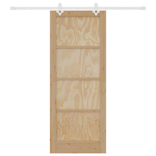 Glidende Dør med Beslag Sæt 83x211 cm Massivt Fyrretræ, Indendørs Dør "ORKDAL" 83x211x4 cm Massivt Fyrretræ