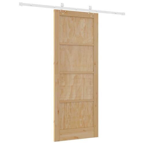 Glidende Dør med Beslag Sæt 83x211 cm Massivt Fyrretræ, Indendørs Dør "ORKDAL" 83x211x4 cm Massivt Fyrretræ