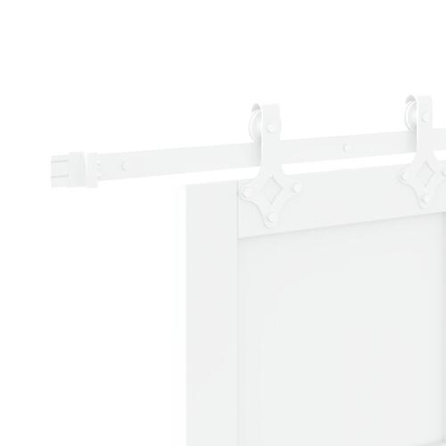 Glidende dør med hardware sæt Hvid 83x211 cm Massivt fyrretræ, indendørs dør 'ORKDAL'Hvid 83x211x4 cm Massivt fyrretræ