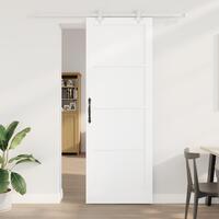 Skydedør med hardware sæt Hvid 83x232 cm Solid fyrretræ, Indvendig dør "ORKDAL" Hvid 83x232x4 cm Solid fyrretræ