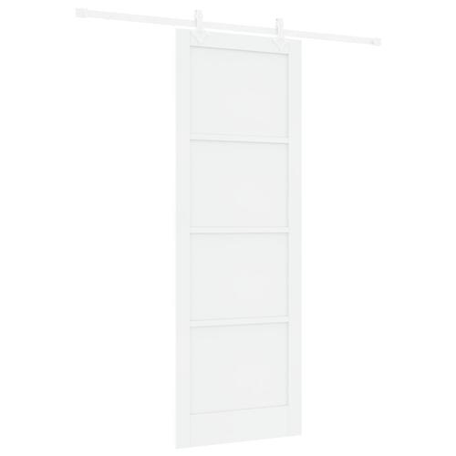 Skydedør med hardware sæt Hvid 83x232 cm Solid fyrretræ, Indvendig dør "ORKDAL" Hvid 83x232x4 cm Solid fyrretræ