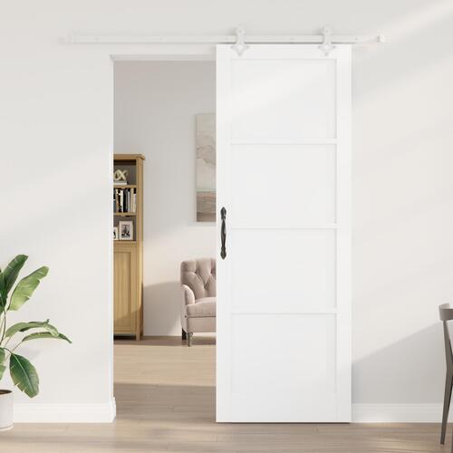 Skydedør med hardware sæt Hvid 83x232 cm Solid fyrretræ, Indvendig dør "ORKDAL" Hvid 83x232x4 cm Solid fyrretræ