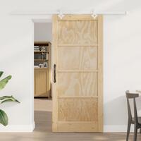 Glidende Dør med hardware sæt 86x198.5 cm solid fyrretræ, Indvendig dør 'ORKDAL'86x198.5x4 cm solid fyrretræ