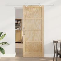 Glidende dør med hardware sæt 86x211 cm solid fyrretræ, indvendig dør 'ORKDAL'86x211x4 cm solid fyrretræ