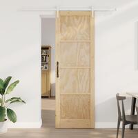 Skydedør med hardware sæt 78x232 cm solid fyrretræ, indvendig dør 'ORKDAL'78x232x4 cm solid fyrretræ