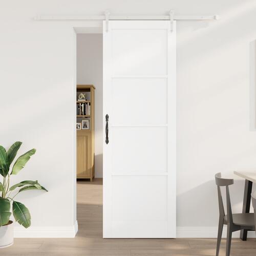 Glide-dør med hardware sæt Hvid 78x232 cm Massivt fyrretræ, Indvendig dør 'ORKDAL'Hvid 78x232x4 cm Massivt fyrretræ